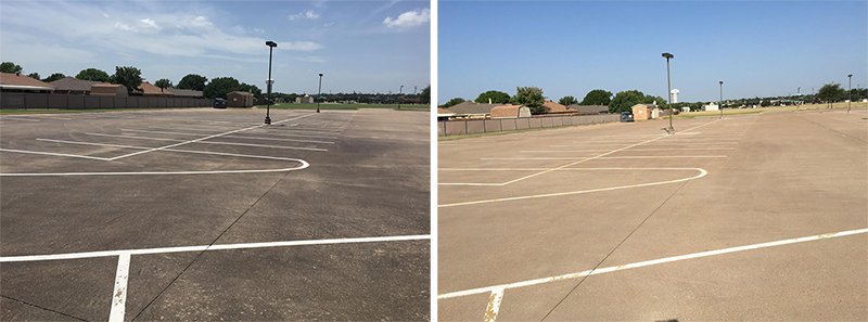 Pressure Washing Done for A Parking Lot In Houston TX.